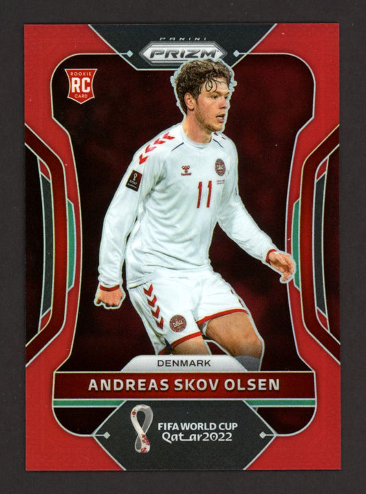 Andreas Skov Olsen Red Prizm /399 2022 Panini Prizm World Cup Rookie Card # 66