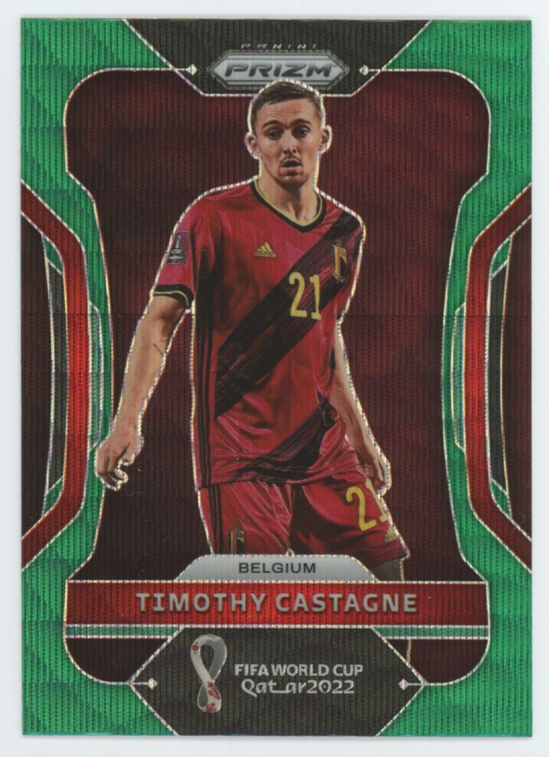 Timothy Castagne Green Wave Prizm 2022 Panini Road to FIFA World Cup Qatar 2022 Card # 23