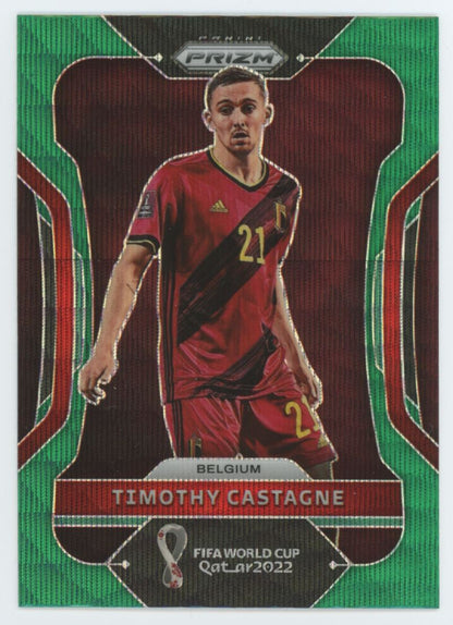 Timothy Castagne Green Wave Prizm 2022 Panini Road to FIFA World Cup Qatar 2022 Card # 23