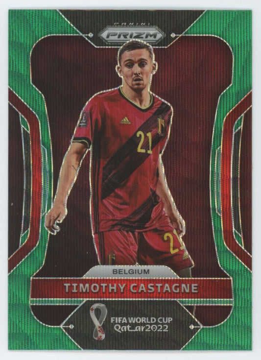 Timothy Castagne Green Wave Prizm 2022 Panini Road to FIFA World Cup Qatar 2022 Card # 23