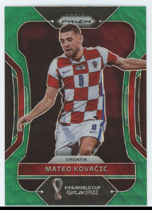Mateo Kovacic Green Wave Prizm 2022 Panini Road to FIFA World Cup Qatar 2022 Card # 65