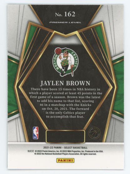 Jaylen Brown Premier Level 2022 Panini Select Basketball Card # 162