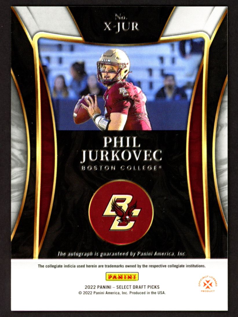 Phil Jurkovec 2022 Panini Select Draft Picks X-Factor Signatures Autograph Card # X-JUR