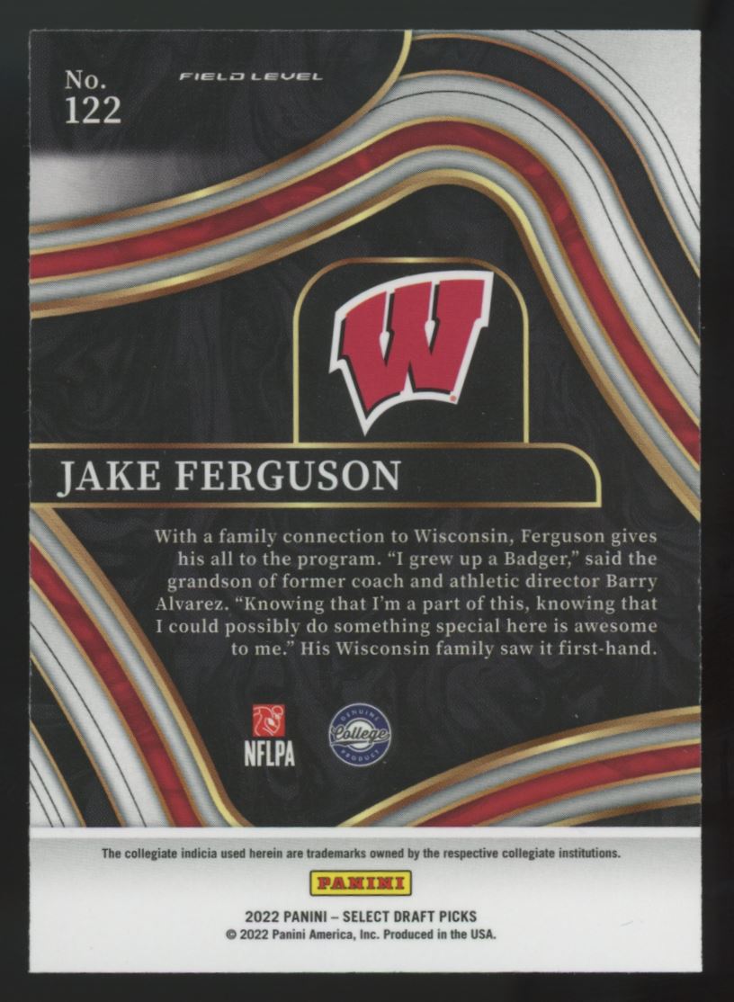 Jake Ferguson Field Level 2022 Panini Select Draft Picks Rookie Card # 122
