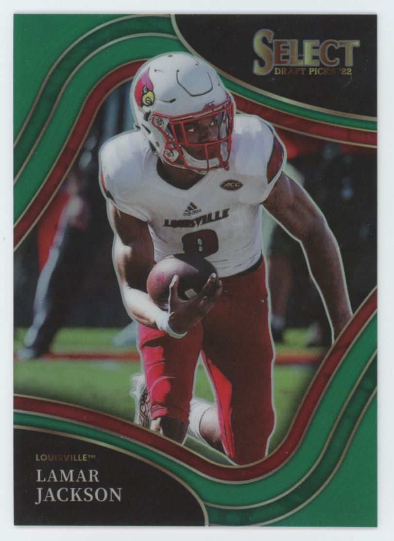 Lamar Jackson Prizm 2/5 Field Level 2022 Panini Select Draft Picks Card # 140