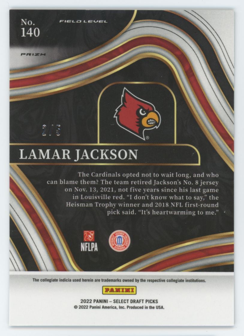 2023 Panini Prizm Draft Picks Silver Lamar Jackson Louisville