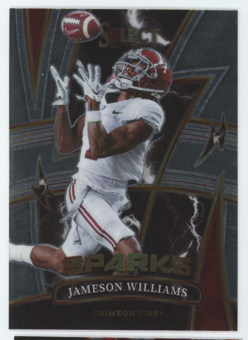 Jameson Williams Sparks 2022 Panini Select Draft Picks Card # SPJW