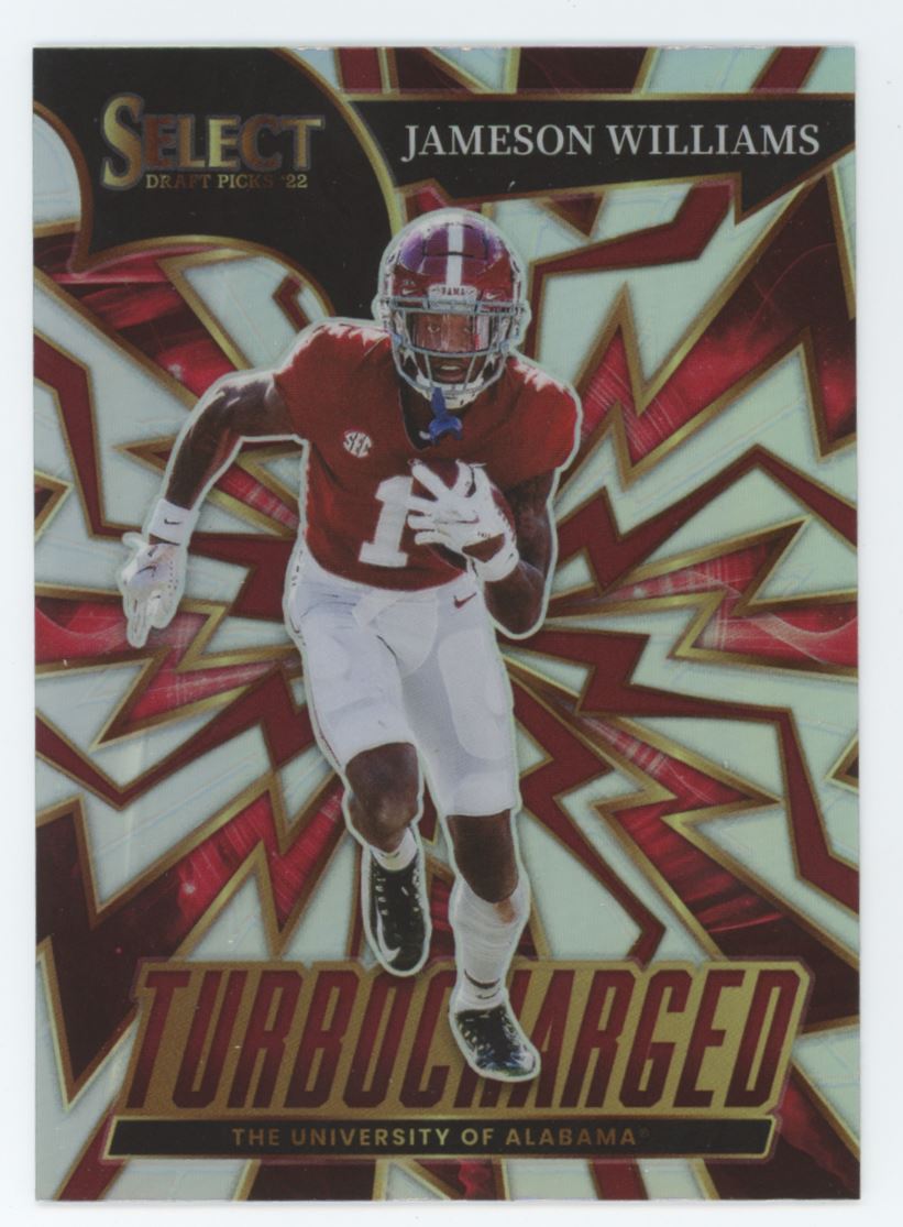 Jameson Williams Turbocharged Silver Prism 2022 Panini Select Draft Picks Card # TJW