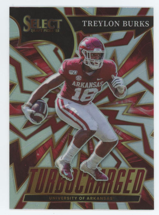 Treylon Burks Turbocharged Silver Prism 2022 Panini Select Draft Picks Card # TTB