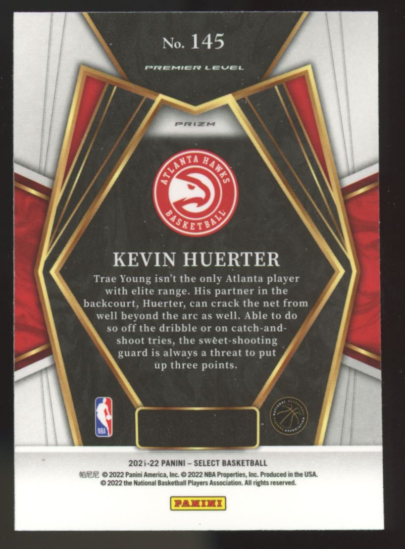 Kevin Huerter Green and Purprle Prizm 2022 Panini Select Card # 145