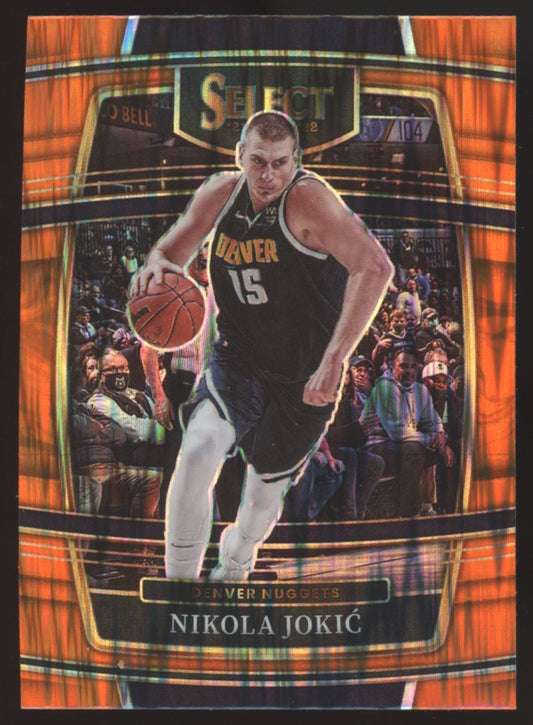 Nikola Jokic Orange Flash Prizm 2022 Panini Select Card # 78