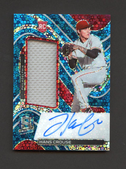 Hans Crouse Neon Blue RPA 51/99 On- Card Auto 2022 Panini Spectra Rookie Autograph Card # 137