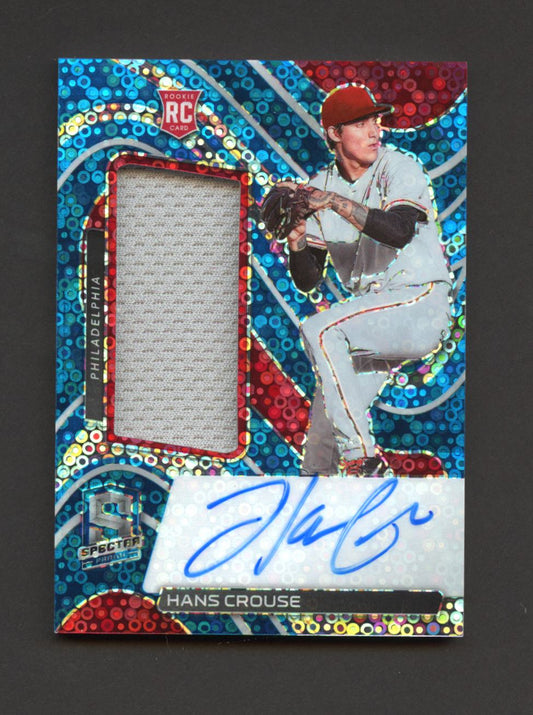 Hans Crouse Neon Blue RPA 51/99 On- Card Auto 2022 Panini Spectra Rookie Autograph Card # 137