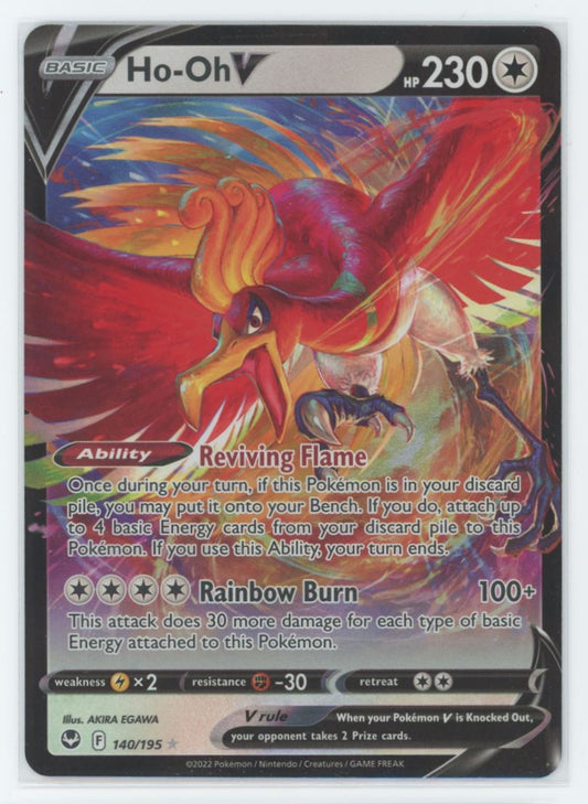 Ho-oh V 2022 Pokemon Silver Tempest Card # 140/195