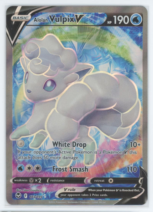 Alolan Vulpix V 2022 Pokemon Silver Tempest Card# 173/195