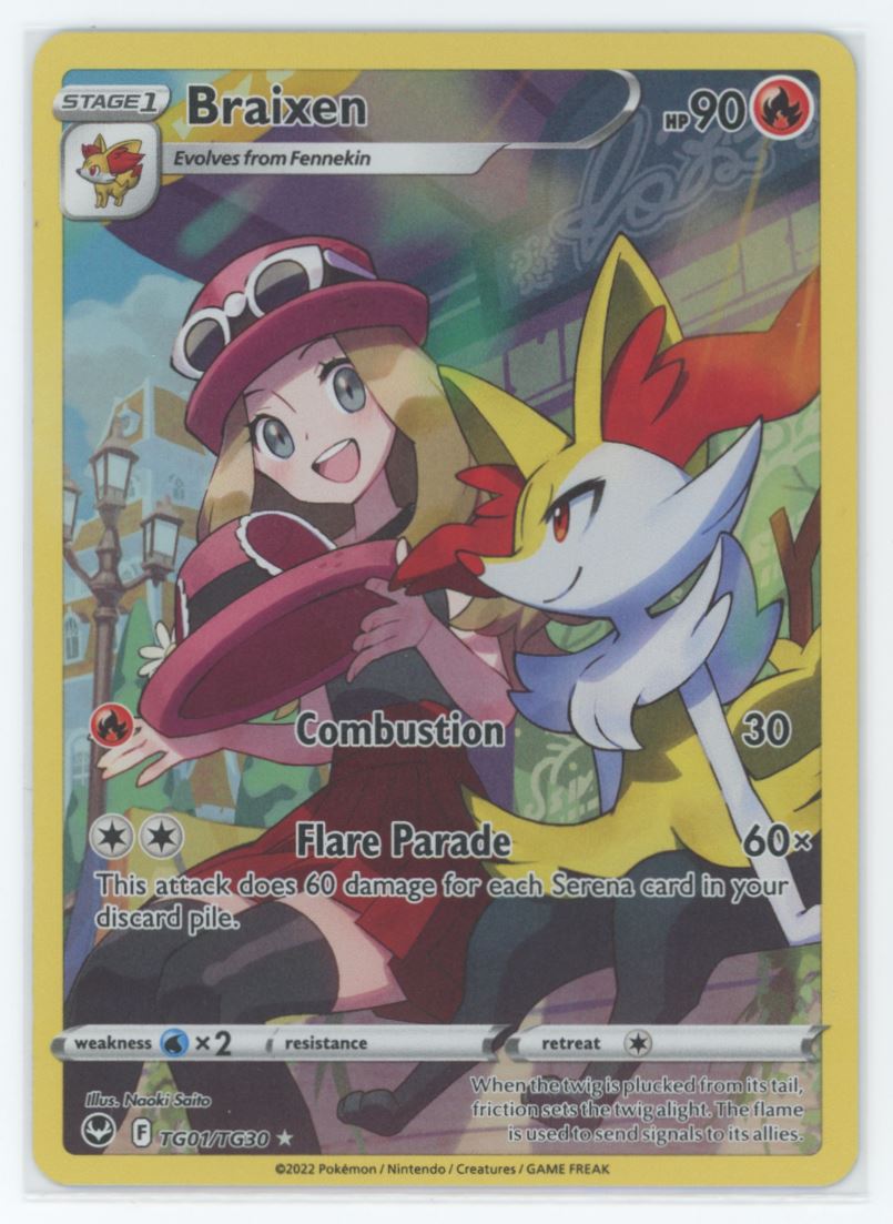 Braxien 2022 Pokemon Silver Tempest Card# TG01/TG30