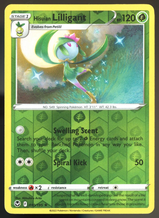 Hisuian Lilligant Rare Reverse Holo 2022 Sword & Shield - Silver Tempest Card # 010/195