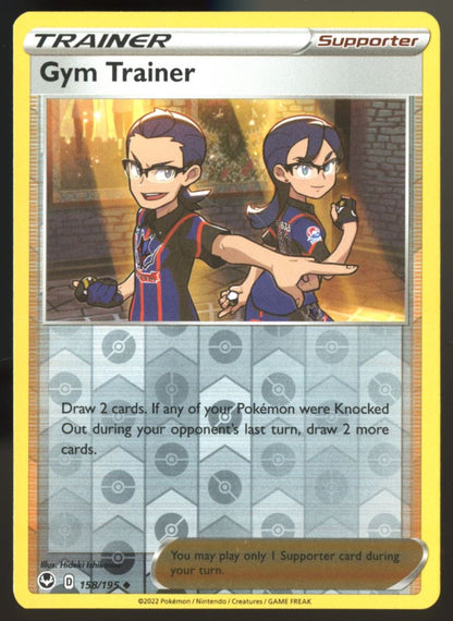 Gym Trainer Uncommon Reverse Holo 2022 Sword & Shield - Silver Tempest Card # 158/195