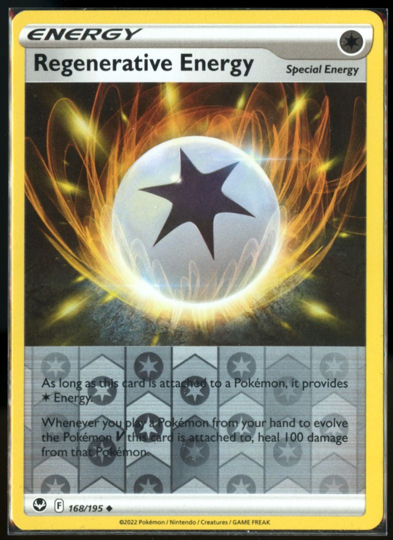 Regenerative Energy Uncommon Reverse Holo 2022 Sword & Shield - Silver Tempest Card # 168/195