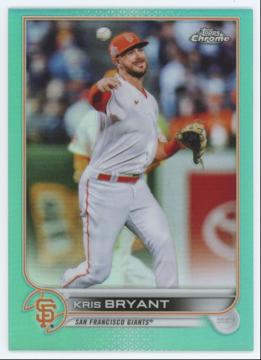 Kris Bryant 189/199 2022 Topps Chrome Aqua Lava Refractor Card # 9