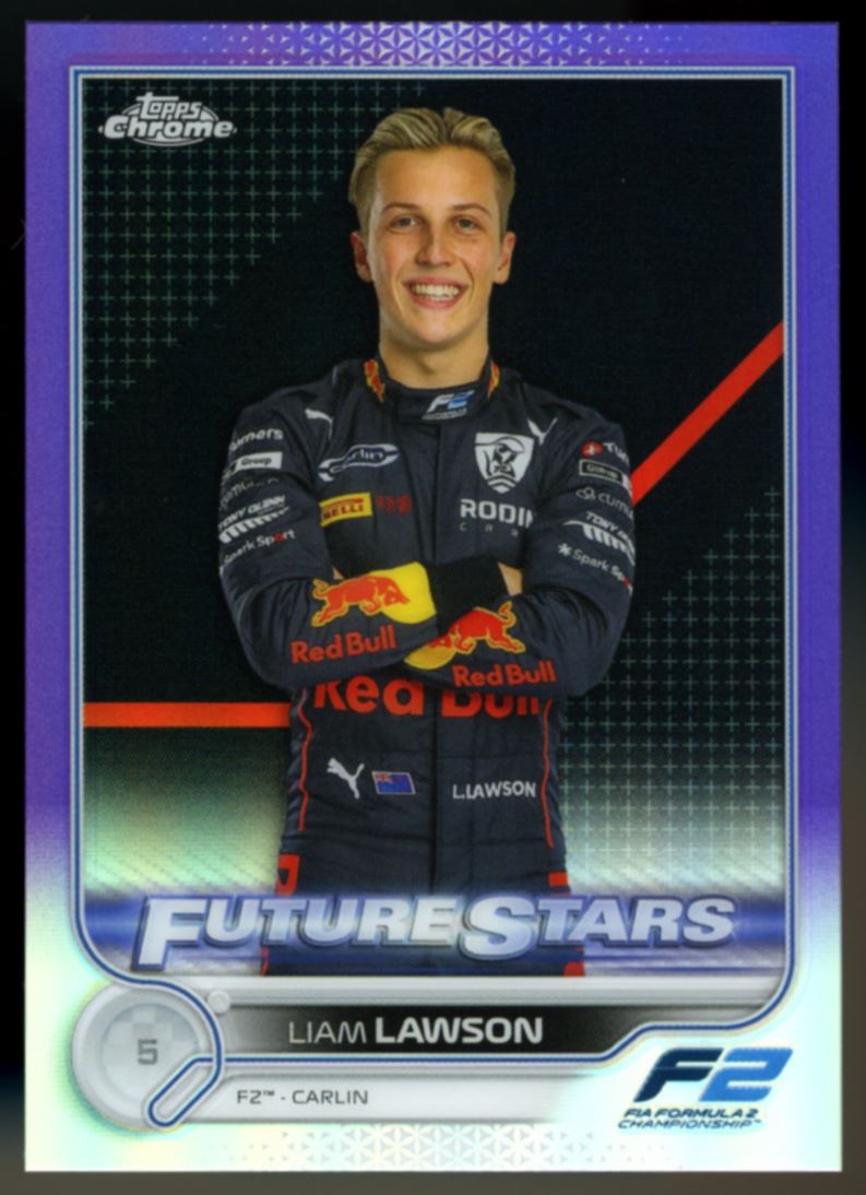 Liam Lawson Purple /399 2022 Topps Chrome Formula 1 Future Stars Card # 81