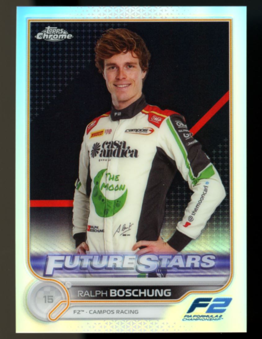 Ralph Boschung Silver Refractor 2022 Topps Chrome Formula 1 Future Stars Card # 90