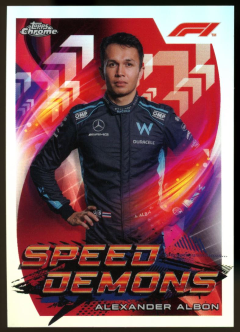 Alexander Albon Silver Refractor 2022 Topps Chrome Formula 1 Speed Demons Card # SD-AA