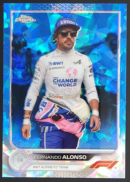 Fernando Alonso 2022 Topps Chrome Sapphire Formula 1 Card # 16