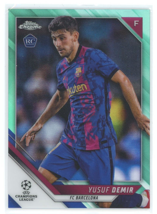 Yusuf Demir Aqua 135/199 2022 Topps Chrome UEFA Champions League Rookie Card # 62