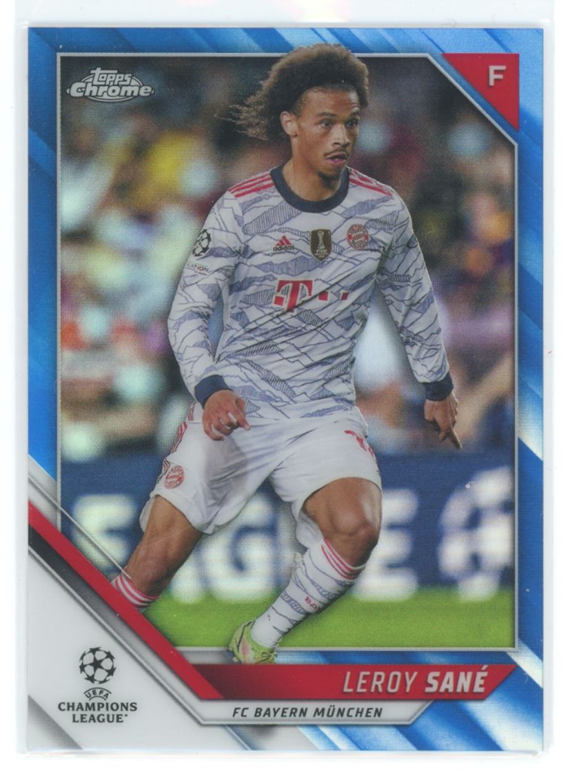 Leroy Sane Blue 058/150 2022 Topps Chrome UEFA Champions League Card # 3