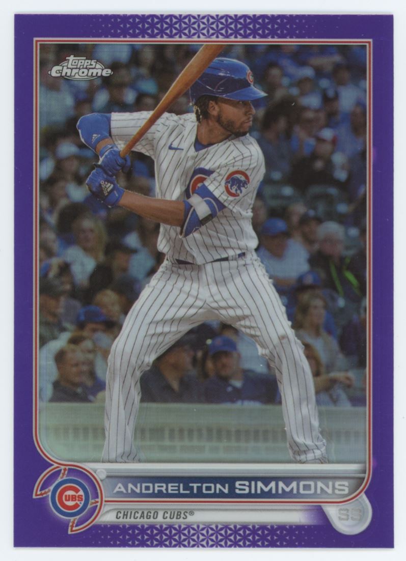 Andrelton Simmons Purple 2022 Topps Chrome Update Card # USC112