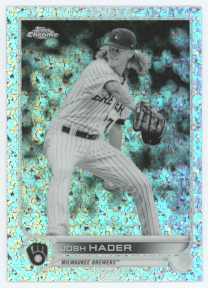 Josh Hader Black and White Mini Diamond 2022 Topps Chrome Card # 119