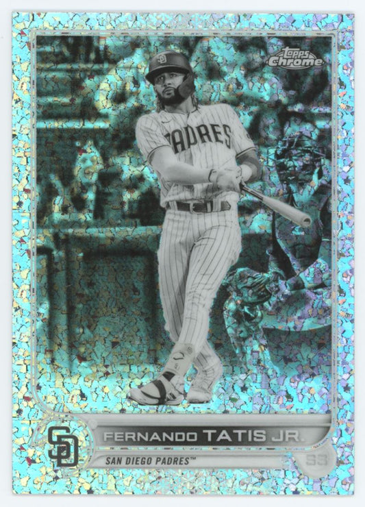Fernando Tatis Jr. Black and White Mini Diamond 2022 Topps Chrome Card # 150