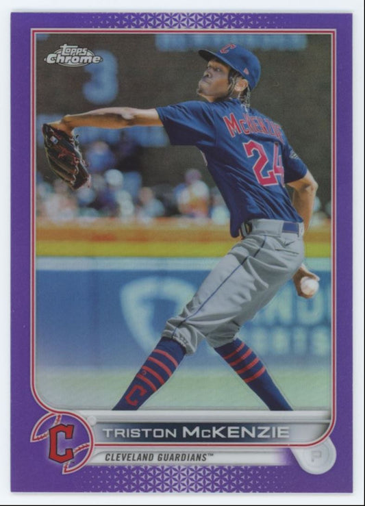 Triston McKenzie Purple Refractor 235/250 2022 Topps Chrome Card # 142