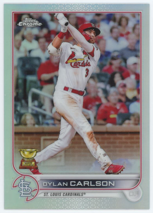 Dylan Carlson Silver Refractor 2022 Topps Chrome Rookie Card # 158