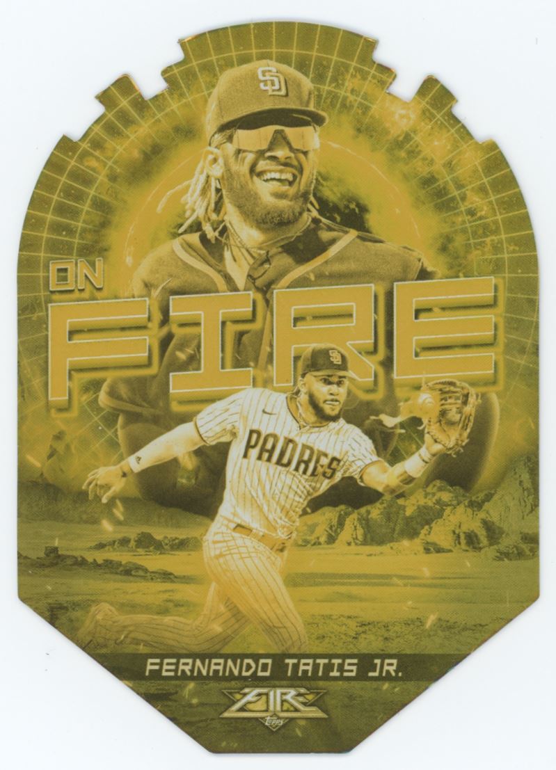 Fernando Tatis Jr. Gold Minted Die-Cut 2022 Topps Fire En Fuego Card # EF-24