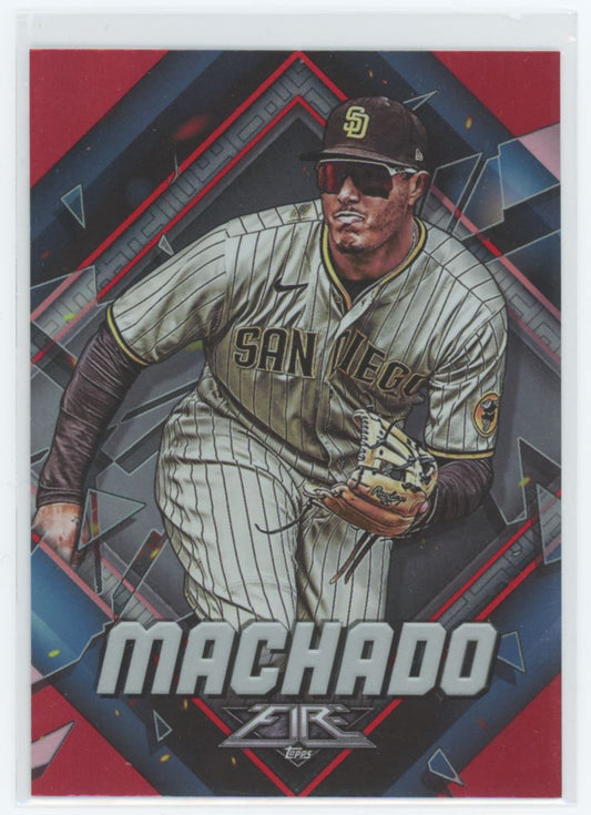 Manny Machado Red Flame 2022 Topps Fire Card # 142