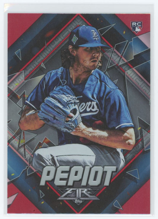 Ryan Pepiot Red Flame 2022 Topps Fire Rookie Card # 189