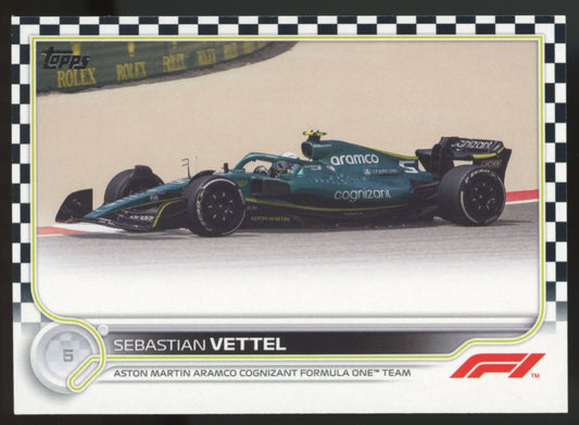 Sebastian Vettel 2022 Topps Formula 1 Checkered Flag Card # 113