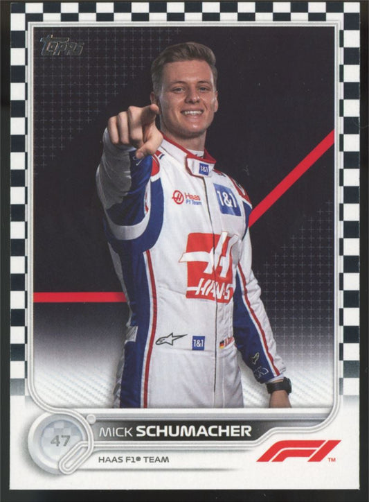 Mick Schumacher 2022 Topps Formula 1 Checkered Flag Card # 69