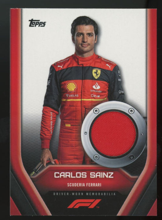 Carlos Sainz 2022 Driver Worn Mem Topps Formula One Card # F1RL-CSI