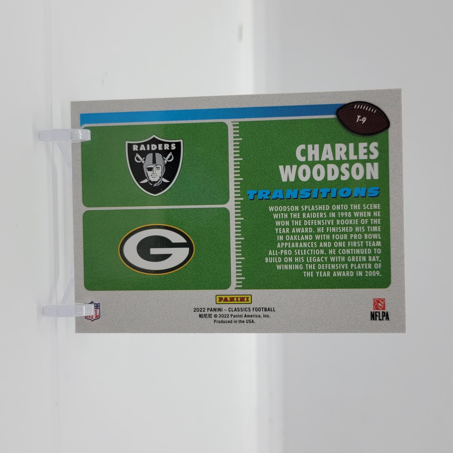 Charles Woodson Silver 2022 Panini Classics Transitions Card # T-9