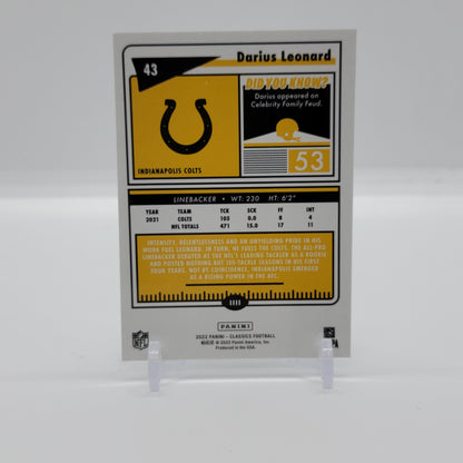 Darius Leonard Silver 2022 Panini Classics Card # 43