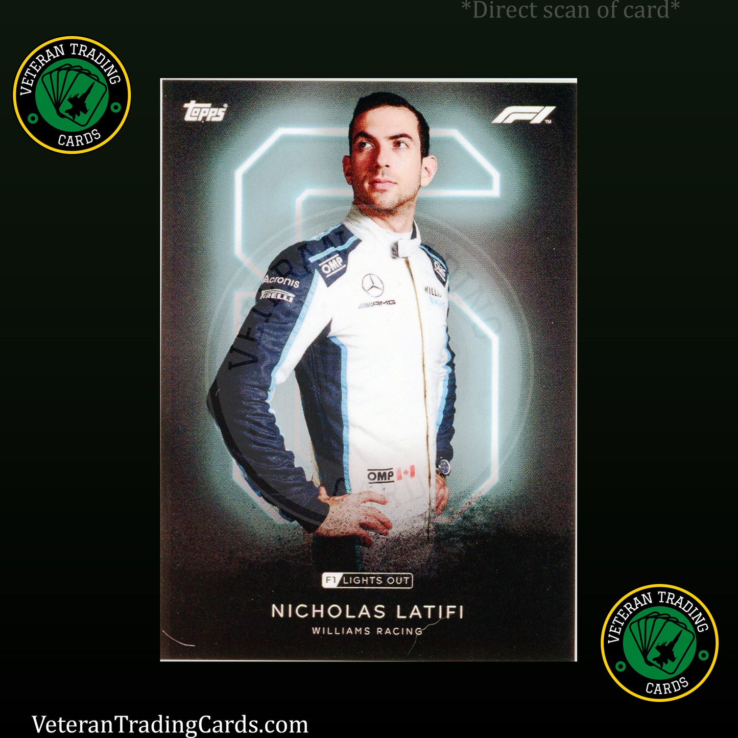 Nicholas Latifi Portrait Topps F1 Lights Out Card