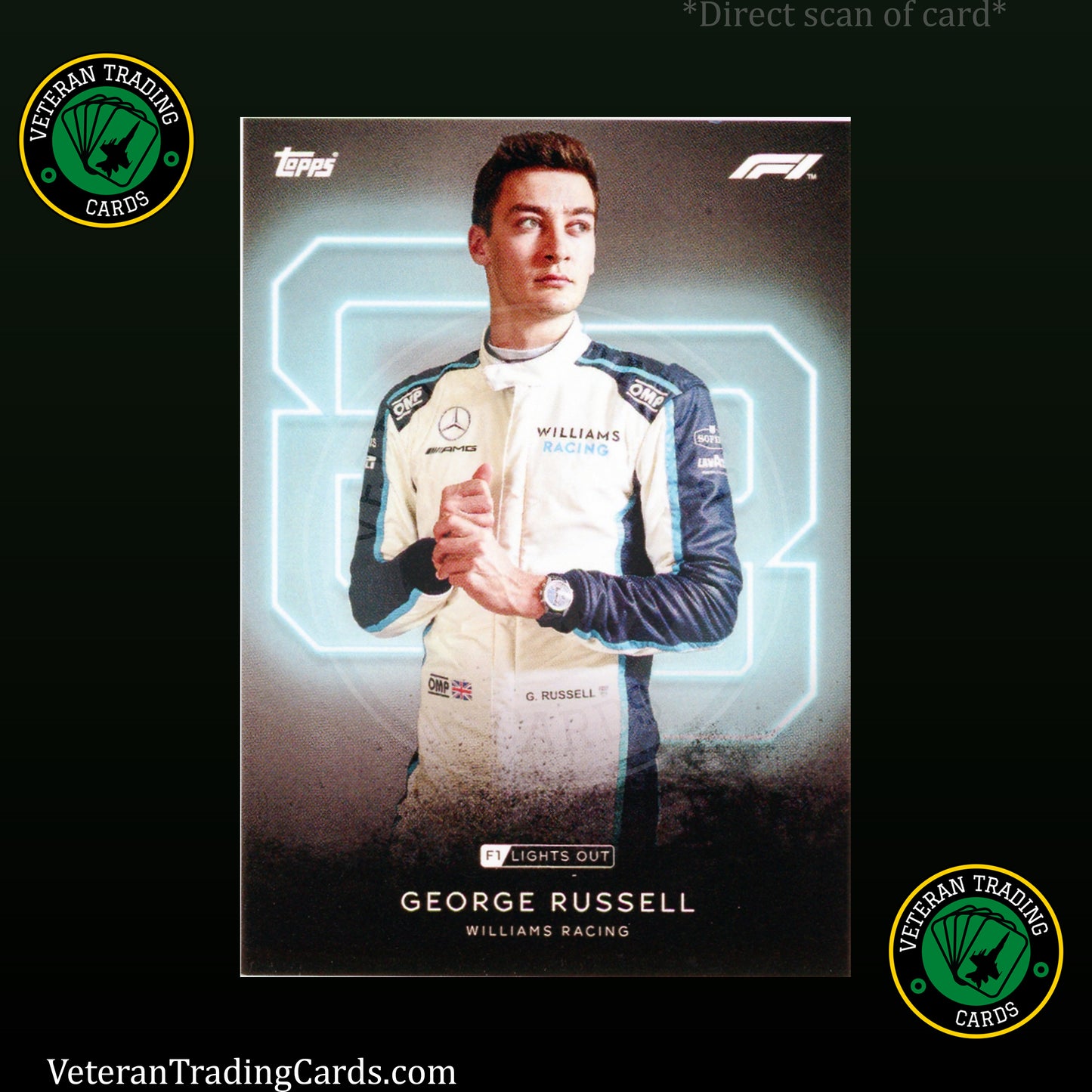 George Russell Portrait Topps F1 Lights Out Card