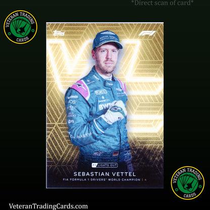 Sebastian Vettel Yellow World Champion Topps F1 Lights Out Card