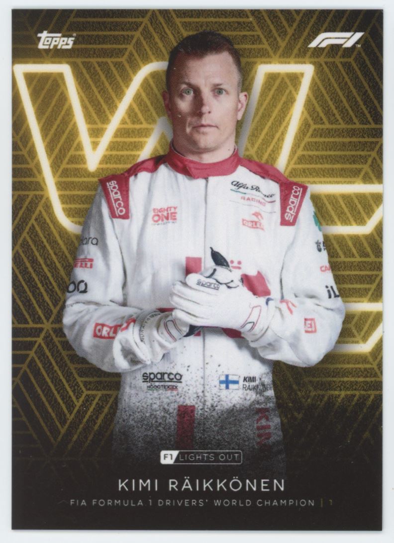 Kimi Raikkonen Yellow World Champion Topps F1 Lights Out Card