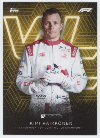 Kimi Raikkonen Yellow World Champion Topps F1 Lights Out Card