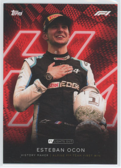 Esteban Ocon First Alpine Win Topps F1 Lights Out Card