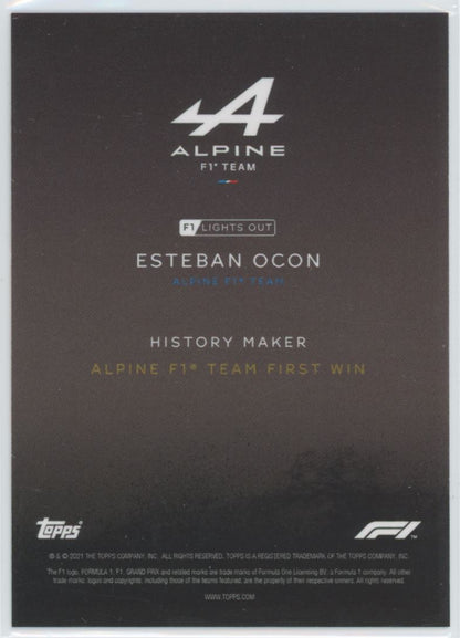 Esteban Ocon First Alpine Win Topps F1 Lights Out Card